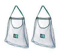 QUARKZMAN 2 Sacs de Rangement en Maille Suspendus, Sac À Main de Courses Respirant, Sac Réutilisable pour Fruits et Légumes de Cuisine, 50X40Cm (Vert)
