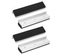 QUARKZMAN 2 Set Mâchoires De Vissage 5" Aluminium Magnétique Mâchoires Doces Standard Anti-Rures Couertures D'serre-joint Outils Pour DIY Fbrcati Travail Du Bois Serrage Plombri, Argent/Noir