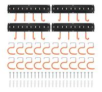 QUARKZMAN 2 Set Porte-Outils de Jardin 8 x 41cm Support Mural Jardin, Porte Outils Mural pour Appareil avec Crochet Orange pour Garage, Remise à Outils, Cave, Mur à Outils, Râteau, Balai