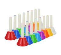 QUARKZMAN 2 Sets De Cloches À Main 8 Notes Diatoniques Instrument De Musique Coloré Pour Enseignement Musical Fête Chorale D'Église Anniversaire Familial Mariage Fête, Blanc/Couleurs Variées