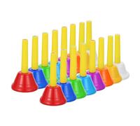 QUARKZMAN 2 Sets De Cloches À Main Ensemble 8 Notes Cloches Diatoniques Colorées Instrument De Musique Pour Enseignement Musical Fête Chorale D'Église, Jaune/Couleurs Variées