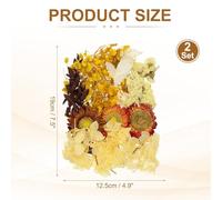 QUARKZMAN 2 Sets De Fleurs Séchées Naturelles, Kit De Plantes Naturelles en Vrac, Fleurs Pressées Séchées, Feuilles Séchées, Bouquets De Fleurs Séchées pour Scrapbooking, Artisanat (Jaune)