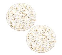 QUARKZMAN 2 sous-Verres en Acrylique doré, Ronds, en Feuille d'acrylique, plaques décoratives pour la Protection de la Table, décoration de Maison de Bar