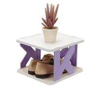 QUARKZMAN 2-Tier Free Standing Shoe Racks, Vertical Narrow Stackable Organizer Shoes Storage Shelf pour Front Door Garage Entrance Closet and Small Spaces, Purple