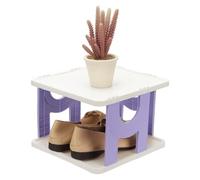 QUARKZMAN 2-Tier Free Standing Shoe Racks, Vertical Narrow Stackable Organizer Shoes Storage Shelf pour Front Door Garage Entrance Closet and Small Space, Purple