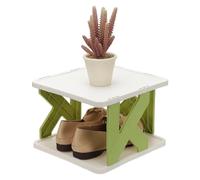 QUARKZMAN 2-Tier Free Standing Shoe Racks, Vertical Narrow Stackable Organizer Shoes Storage Shelf pour Front Door Garage Entrance Closet and Small Spaces, Green