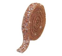QUARKZMAN 2 Yard 13mm Auto Adhésif Cristal Strass Diamant Ruban Brillance Strass Rouleau Autocollants pour Artisanat Projet, Voitures, Téléphones, Anniversaire Décorations Champagne