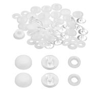 QUARKZMAN 20 Boutons pour casquette de baseball, 15mm/0.59 pouce Bouton à pression en plastique de remplacement Couvercle de bouton pour DIY couture accessoires de fabrication, Blanc