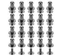 QUARKZMAN 20 Ensembles de Rivets à Tête Sphérique en Laiton, Diamètre de 4 mm Rivet à Bouton à Vis pour Travaux Manuels en Cuir, Couleur Noire