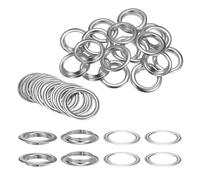 QUARKZMAN 20 Ensembles d'Œillets avec Rondelles de 40 mm, Kit d'Œillets Métalliques pour Rideaux en Tissu, Ceintures en Cuir, Sacs DIY, Ton Argenté
