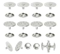 QUARKZMAN 20 Jeux De Boutons-Pression Magnétiques, 18 Mm Boutons-Pression Ronds Avec Capuchon, Attaches À Pression Pour Couture Sacs En Cuir Vêtements DIY Artisanat, Ton Argenté