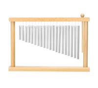 QUARKZMAN 20 Note Chime Bar Table Top Wind Chimes Music Percussion Instrument With Mallet Pour Relaxing Meditation Office Decoration (Silver Tone)