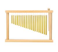 QUARKZMAN 20 Note Chime Bar Table Top Wind Chimes Music Percussion Instrument With Mallet Pour Relaxing Meditation Office Decoration (Gold Tone)
