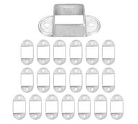 QUARKZMAN 20 Pack Square Post Flange Base, Pour 1-5/8" x 1-5/8" Square Tube Galvanized Steel Wall Mount Rail End Bracket Square Base Connector For Deck Fence Railing Handrail Mounting