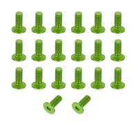 QUARKZMAN 20 Pack Vis A Tete Fraisee Hexagonale, M3x8mm Alliage D'Aluminium Vis A Tete Fraisee Hexagonale Quincaillerie A Plate Boulons Pour Accessoires De Modeles, Green
