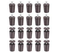 QUARKZMAN 20 Pcs Butée Volet Roulant 28mm Butée de Volet Roulant Bouchon D'Arrêt en Plastique avec Rondelles et Vis pour Stores Enrouleurs Lames de Volet Roulant, Marron