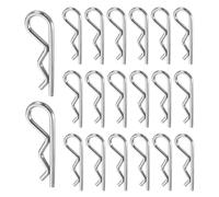 QUARKZMAN 20 Pcs Goupille D'Attelage, 3 mm x 50mm R Clips 304 Acier Inoxydable Goupilles Fendues Assortiment De Broches Pour Remorques Tracteurs Tondeuses Camions Pin Clip, Argent