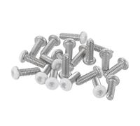 QUARKZMAN 20 Pcs M2-0.4 x 6mm Vis À Tête Hexagonale Bombée, Boulons En Acier Inoxydable 304 Filetage Complet Finition Brillante Vis Pour Meubles Électroménagers, Blanc