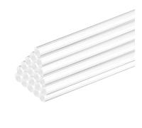 QUARKZMAN 20 Pcs Tige Acrylique Transparente Ronde Barre 6mm x 250mm (1/4" x 10") Bâtonnets en Plastique pour Fabrication de Maquettes, Loisirs Créatifs, Éclairage, Jardinage, Décoration
