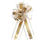 QUARKZMAN 20 pièces 11 Pouces Extra Grand nœud à Tirer métallique Emballage Cadeau nœuds Ruban Organza doré pour paniers de Mariage Cadeaux fête de Noël