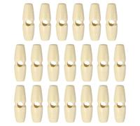 QUARKZMAN 20 Pièces Boutons à Bascule en Bois, 3.5cm Longueur Boutons en Corne de Manteau à 1 seul trou Accessoires de Vêtements pour Bricoler, Coudre sur Manteaux, Pulls, Couleur Naturelle