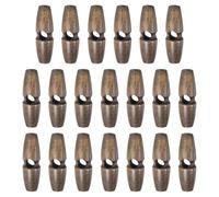 QUARKZMAN 20 Pièces Boutons à Bascule en Bois, 3.5cm Longueur Boutons en Corne de Manteau à 1 seul trou Accessoires de Vêtements pour Bricoler, Coudre sur Manteaux, Pulls, Marron