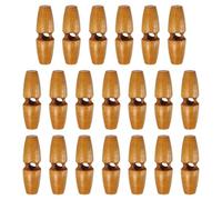 QUARKZMAN 20 Pièces Boutons à Bascule en Bois, 3cm Longueur Boutons en Corne de Manteau à 1 seul trou Accessoires de Vêtements pour Bricoler, Coudre sur Manteaux, Pulls, Brun Moyen