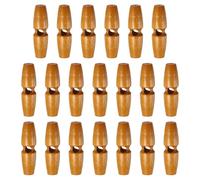 QUARKZMAN 20 Pièces Boutons à Bascule en Bois, 4cm Longueur Boutons en Corne de Manteau à 1 seul trou Accessoires de Vêtements pour Bricoler, Coudre sur Manteaux, Pulls, Brun Moyen
