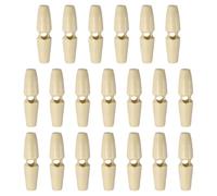 QUARKZMAN 20 Pièces Boutons à Bascule en Bois, 5cm Longueur Boutons en Corne de Manteau à 1 seul trou Accessoires de Vêtements pour Bricoler, Coudre sur Manteaux, Pulls, Couleur Naturelle
