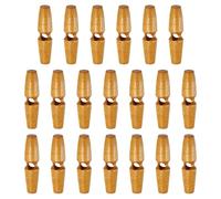QUARKZMAN 20 Pièces Boutons à Bascule en Bois, 5cm Longueur Boutons en Corne de Manteau à 1 seul trou Accessoires de Vêtements pour Bricoler, Coudre sur Manteaux, Pulls, Brun Moyen