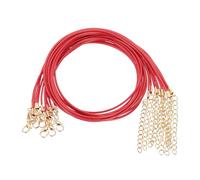 QUARKZMAN 20 pièces Cordon De Collier Cire en Gros, 18 Pouces Et 1.5mm Dia Cordon De Collier avec Fermoir, Rouge