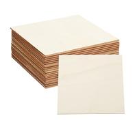 QUARKZMAN 20 Pièces de Carrés en Bois Non Finis 5" x 5" x 0.1" Tranches de Bois Vierges Découpées Carreaux pour L'Artisanat DIY Peinture Sous-Verres Décoration D'Intérieur