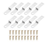 QUARKZMAN 20 Pièces Équerre en Forme de Z, 0,4 Pouce Équerre de Cadre Photo d'Angle Droit Équerre de Support d'Étagère avec Vis pour Meubles, Argent