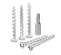 QUARKZMAN 20 Pièces M4 x 35mm Vis à Tête Cylindrique Torx (Argent) | de Sécurité, Vis Autotaraudeuses en Acier Inoxydable 304, Vis à Bois Antivol avec Embout T20, Résistantes au Vandalisme