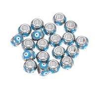 QUARKZMAN 20 Pièces Perles Œil Maléfique 10x7mm Plaqué Argent