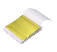 QUARKZMAN 200 Feuilles De Feuille D'or Imitation, 3.3"x3.7" Feuilles De Feuille D'or Imitation Livret De Papier Panaché Pour Artisanat, Cadres Photo, Ongles Et Décoration D'art DIY, Jaune