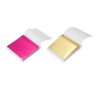 QUARKZMAN 200 Feuilles d'Or Imitation Varié 9cm Rouge Pêche/Or Foncé | Papier Livret, pour Artisanat, Cadres Photo, Ongles et ornementation de Meubles Bricolage