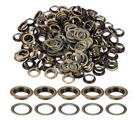 QUARKZMAN 200 Lots D'Oeillets, Oeillets En Laiton Auto-Encadrés De 10mm Avec Rondelles Pour Ceintures, Chaussures, Vêtements, Noyaux De Perles, Projets DIY, Bronze
