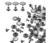 QUARKZMAN 200 Pcs Rivet à Visser de Remplacement en Métal, 12mm x 8mm x 6mm Rivets tubulaires en Acier au Carbone, Kit de Fixation pour Cuir pour Sacs, Livres, Colliers, Laisses, Noir