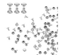QUARKZMAN 200 Pcs Rivet à Visser de Remplacement en Métal, 3mm x 3mm x 3.5mm Rivets tubulaires en Acier au Carbone, Kit de Fixation pour Cuir pour Sacs, Livres, Colliers, Laisses, Argent
