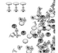 QUARKZMAN 200 Pcs Rivet à Visser de Remplacement en Métal, 9mm x 8mm x 6mm Rivets tubulaires en Acier au Carbone, Kit de Fixation pour Cuir pour Sacs, Livres, Colliers, Laisses, Argent
