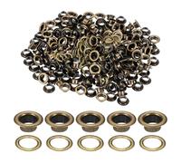 QUARKZMAN 200 Sets Oeillets, 5mm Oeillets En Laiton Auto-Adhésifs Avec Rondelles Pour Ceintures, Chaussures, Vêtements, Perles, Projets DIY, Bronze