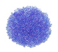 QUARKZMAN 2000 Pièces Perles de Rocaille, 1.5mm Longueur 0.6mm Diamètre du Trou Perles de Verre pour DIY Boucles D'Oreilles, Colliers, Bracelets, Fabrication de Bijoux, Bleu Jean Irisé