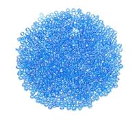 QUARKZMAN 2000 Pièces Perles de Rocaille, 2mm Longueur 1mm Diamètre du Trou Perles de Verre pour DIY Boucles D'Oreilles, Colliers, Bracelets, Fabrication de Bijoux, Bleu Océan Irisé