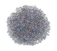 QUARKZMAN 2000 Pièces Perles de Rocaille, 2mm Longueur 1mm Diamètre du Trou Perles de Verre pour DIY Boucles D'Oreilles, Colliers, Bracelets, Fabrication de Bijoux, Gris Irisé