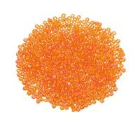 QUARKZMAN 2000 Pièces Perles de Rocaille, 2mm Longueur 1mm Diamètre du Trou Perles de Verre pour DIY Boucles D'Oreilles, Colliers, Bracelets, Fabrication de Bijoux, Orange Irisé
