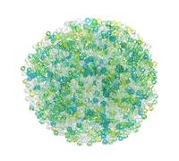 QUARKZMAN 2000 Pièces Perles de Rocaille, 2mm Longueur 1mm Diamètre du Trou Perles de Verre pour DIY Boucles D'Oreilles, Colliers, Bracelets, Fabrication de Bijoux, Divers Verts