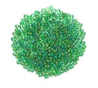 QUARKZMAN 2000 Pièces Perles de Rocaille, 3mm Longueur 1mm Diamètre du Trou Perles de Verre pour DIY Boucles D'Oreilles, Colliers, Bracelets, Fabrication de Bijoux, Vert Foncé Irisé