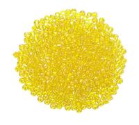 QUARKZMAN 2000 Pièces Perles de Rocaille, 4mm Longueur 1mm Diamètre du Trou Perles de Verre pour DIY Boucles D'Oreilles, Colliers, Bracelets, Fabrication de Bijoux, Jaune Irisé