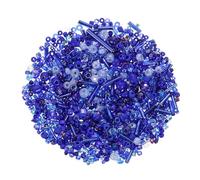 QUARKZMAN 2000Pièces Perles d'Espacement en Verre, 2-5mm Longueur 0.9-1.5mm Diamètre du Trou Perles de Rocaille de Tube Mini pour Fabrication, DIY, Boucles D'Oreilles, Colliers, Bleu Foncé